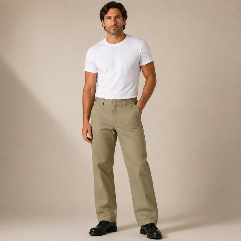 Dickies Khaki Slim Straight Work Pants W28 L30 Mens by Dickies – WORKWEAR | RewearableUK