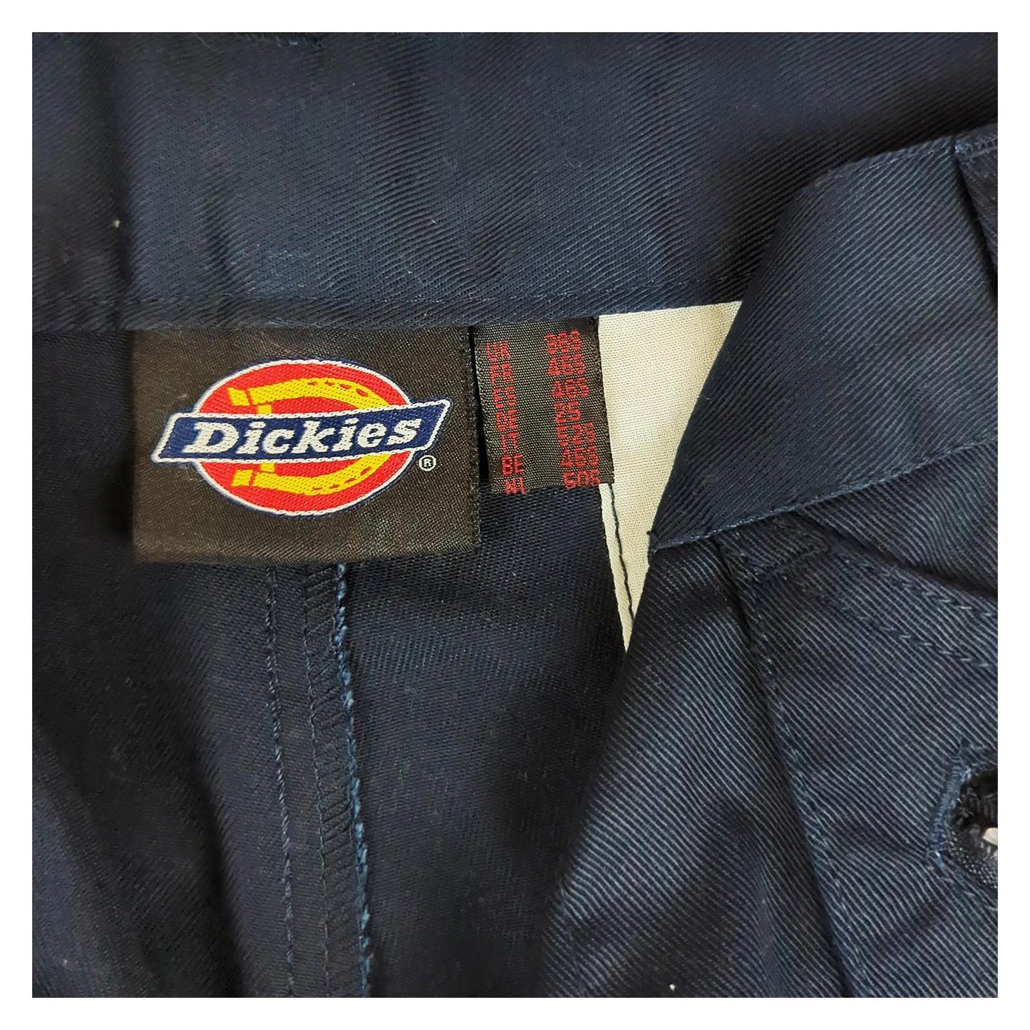 Dickies Dickies navy cargo work trousers W36S polycotton blend workear RewearableUK