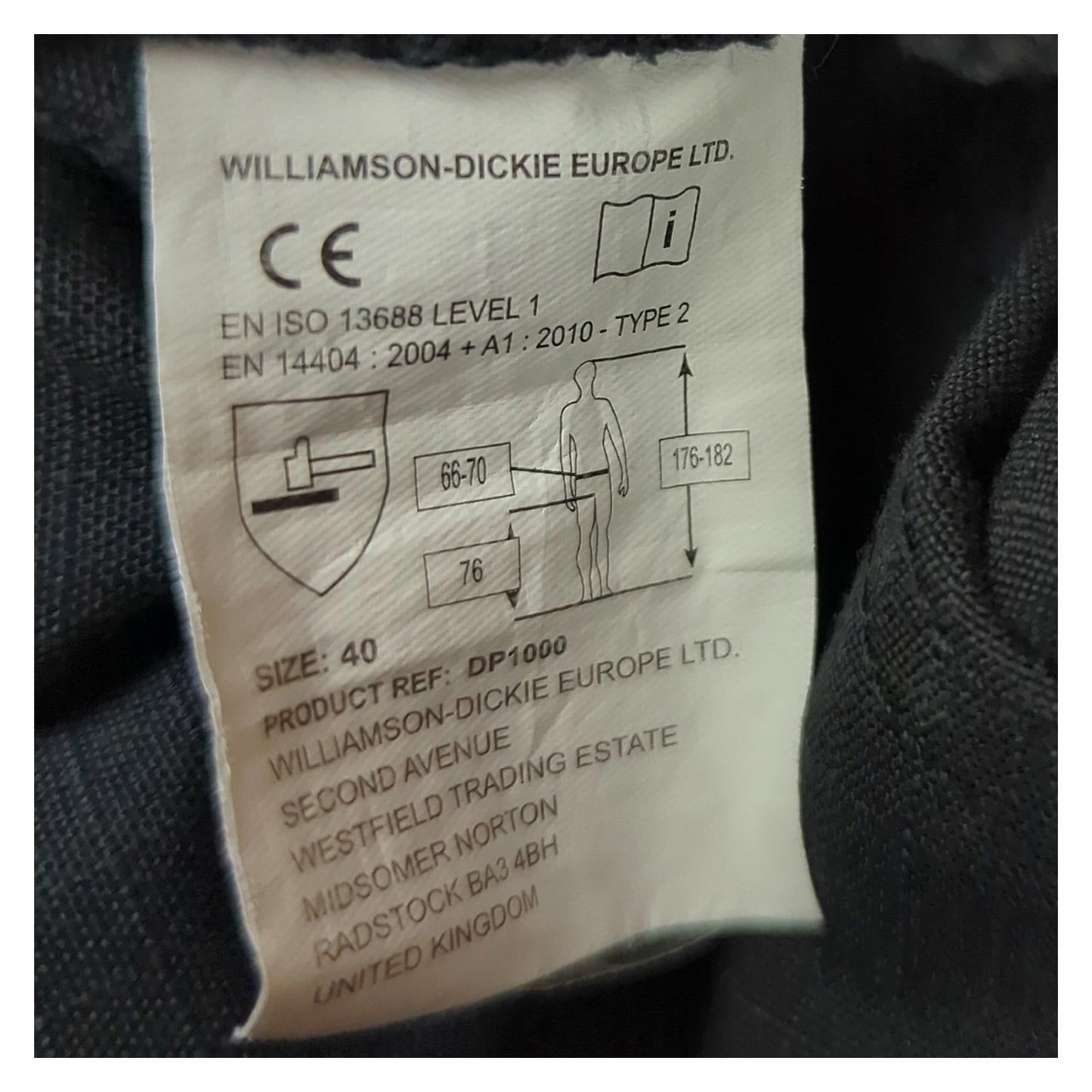Dickies Dickies Pro Workwear Trousers DP1000 Black Reflective Cordura Reinforced W26R workear RewearableUK