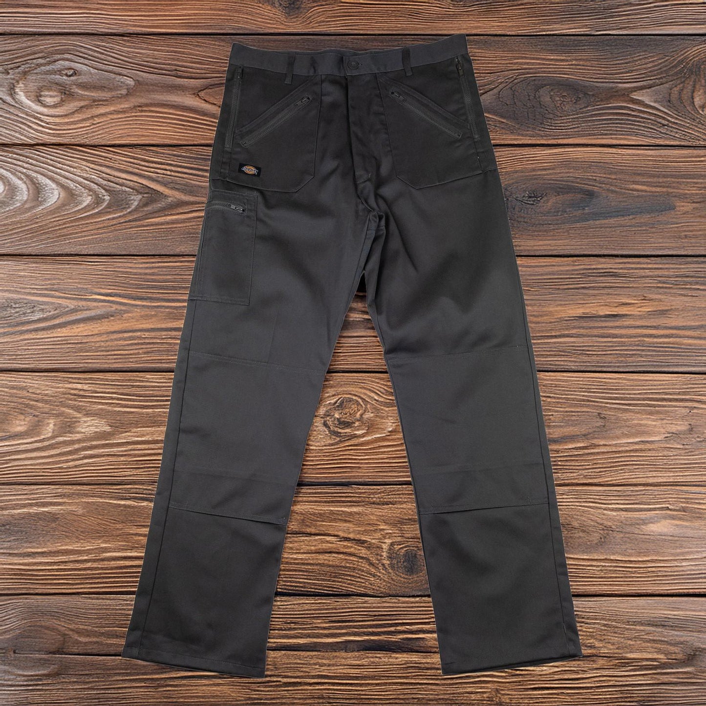 Dickies Redhawk Trousers 36 R Grey Workwear Cargo Zip Pocket Pants by Dickies – | RewearableUK