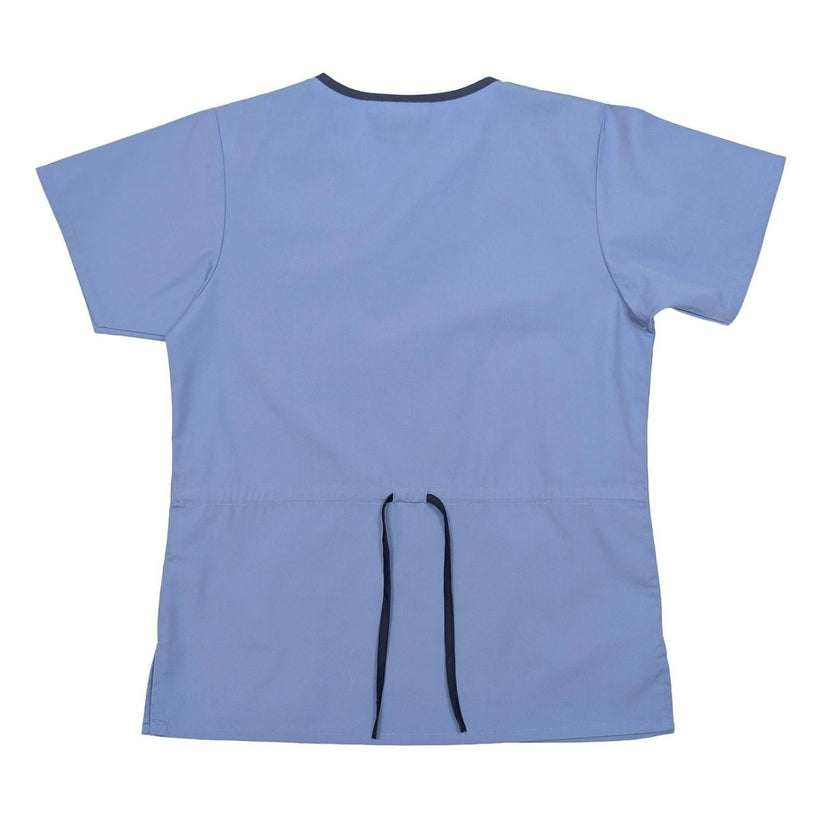 Dickies Scrub Top Women's XS Light Blue Mock Wrap Tunic Nurse Uniform Workwear by Dickies – | RewearableUK