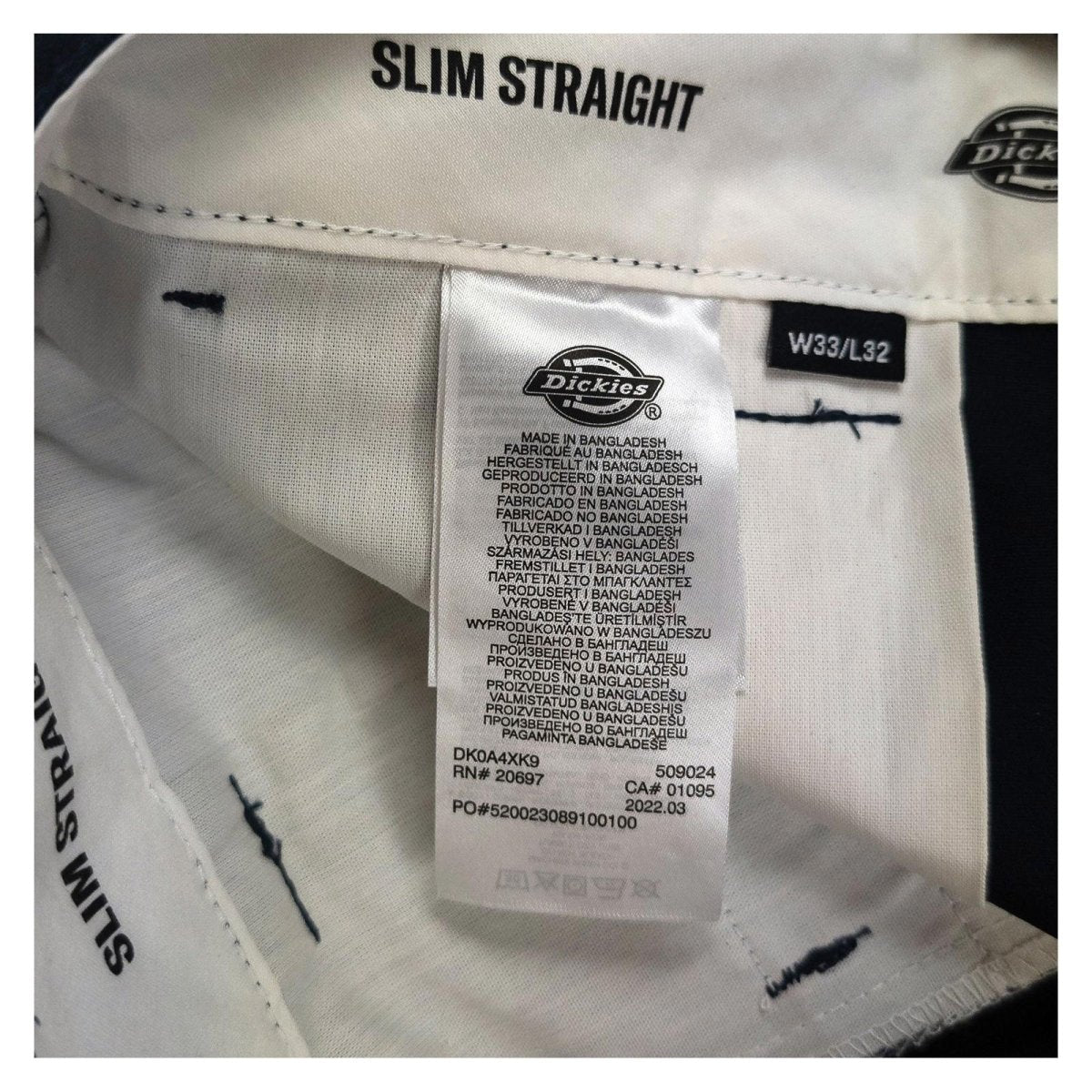 Dickies Slim Straight Work Trousers W33 L32 Dark Navy Blue Chino Skater Pants by Dickies – | RewearableUK