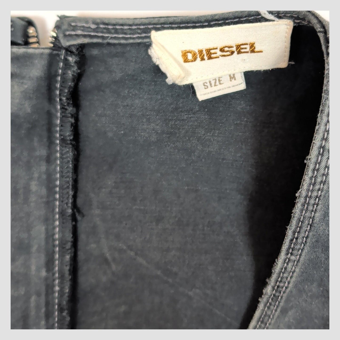 Diesel Grey Denim Mini Dress Sleeveless V - Neck Belted Women's Size M by DIESEL – | RewearableUK