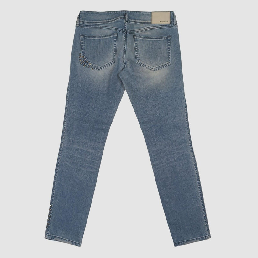 Diesel Hushy Womens Light Blue Stretch Skinny Jeans W31 L34 Stud Detail by DIESEL – JEANS | RewearableUK