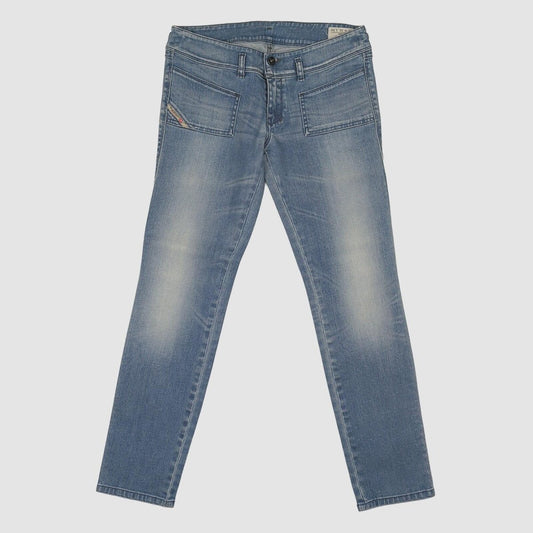 Diesel Hushy Womens Light Blue Stretch Skinny Jeans W31 L34 Stud Detail by DIESEL – JEANS | RewearableUK