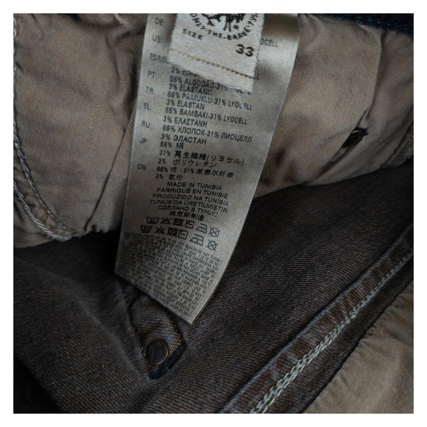 DIESEL Diesel Krayver Jeans W33 L30 Regular Slim Carrot Blue Stretch Denim Distressed JEANS RewearableUK