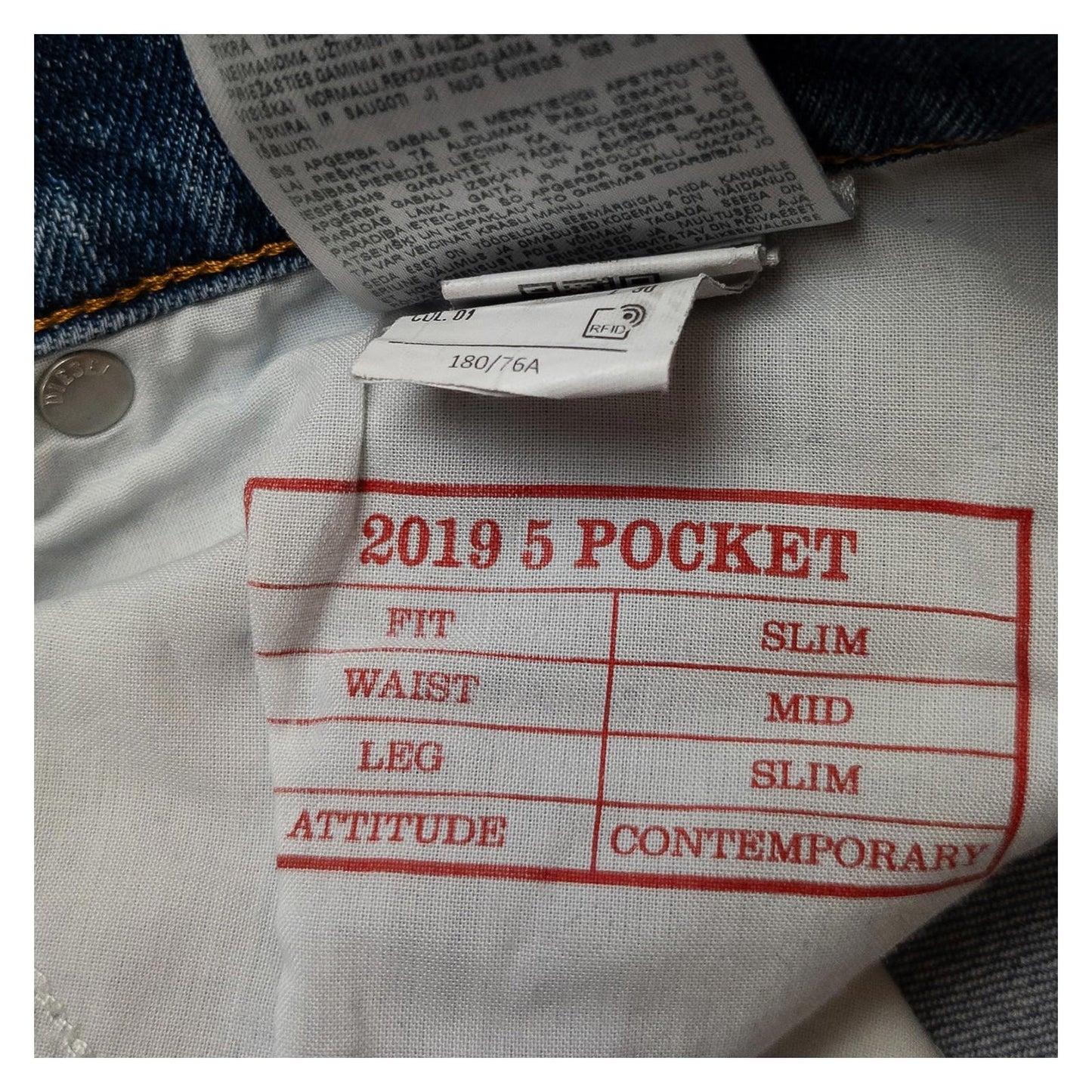 Diesel Men's Jeans W29 Blue Slim Fit 2019 D - Strukt Stretch Denim Mid Waist Pants by DIESEL – | RewearableUK