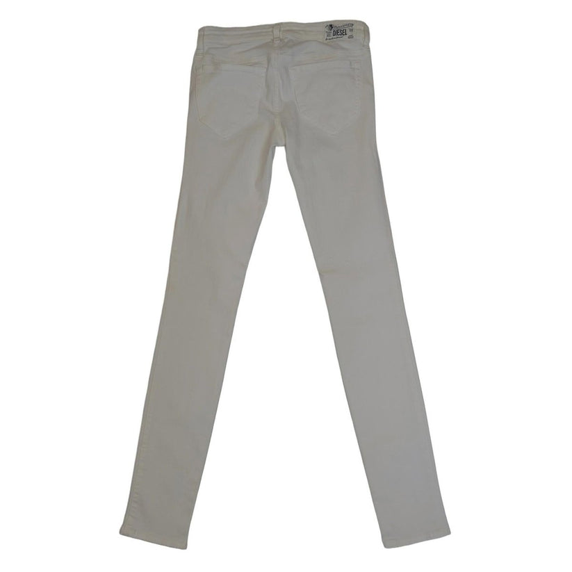 Diesel Skinzee - Low White Skinny Jeans Women's W24 Super Slim Stretch Low Waist by DIESEL – | RewearableUK