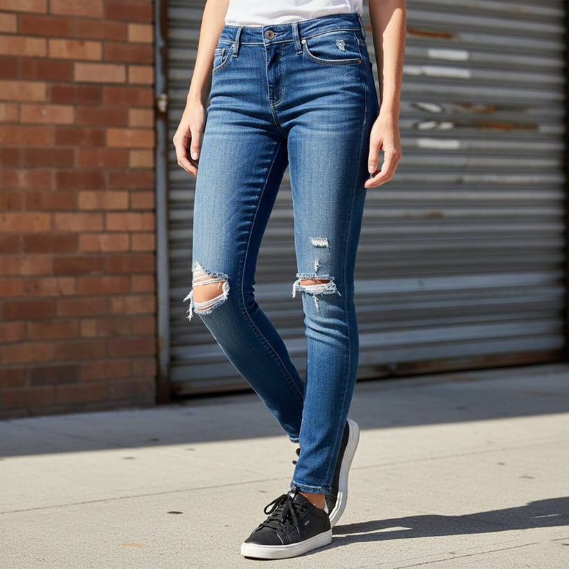 Diesel Skinzee Super Skinny Jeans Ripped Blue | Women's W30 L32 by DIESEL – JEANS | RewearableUK