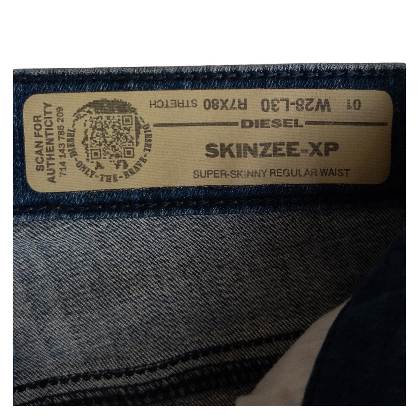 Diesel Skinzee - XP Jeans W28 L30 Blue Super Skinny Regular Waist Stretch Denim by DIESEL – | RewearableUK