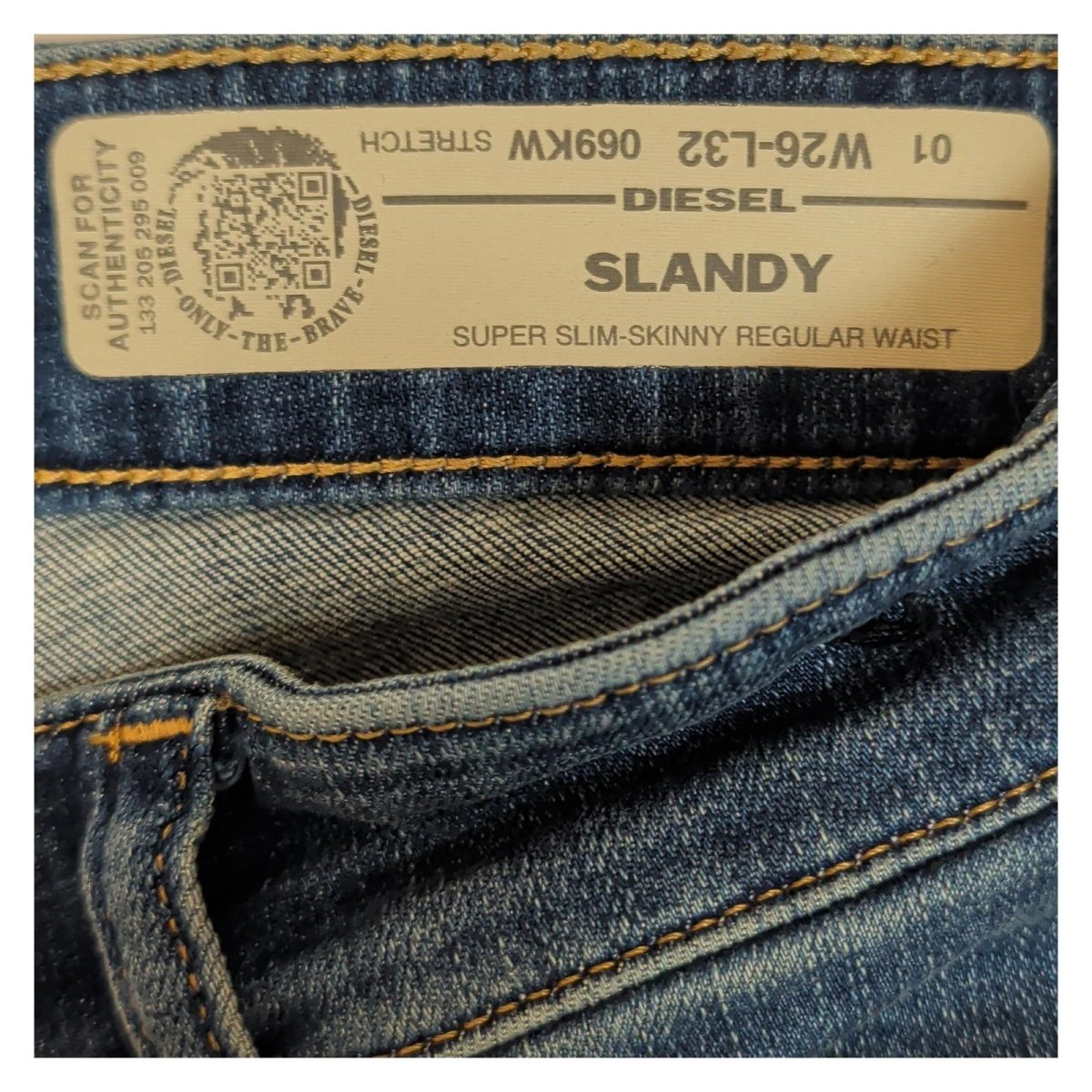 Diesel Slandy Womens Super Slim Skinny Jeans W26 L32 Mid Blue Stretch Denim Pant by DIESEL – | RewearableUK