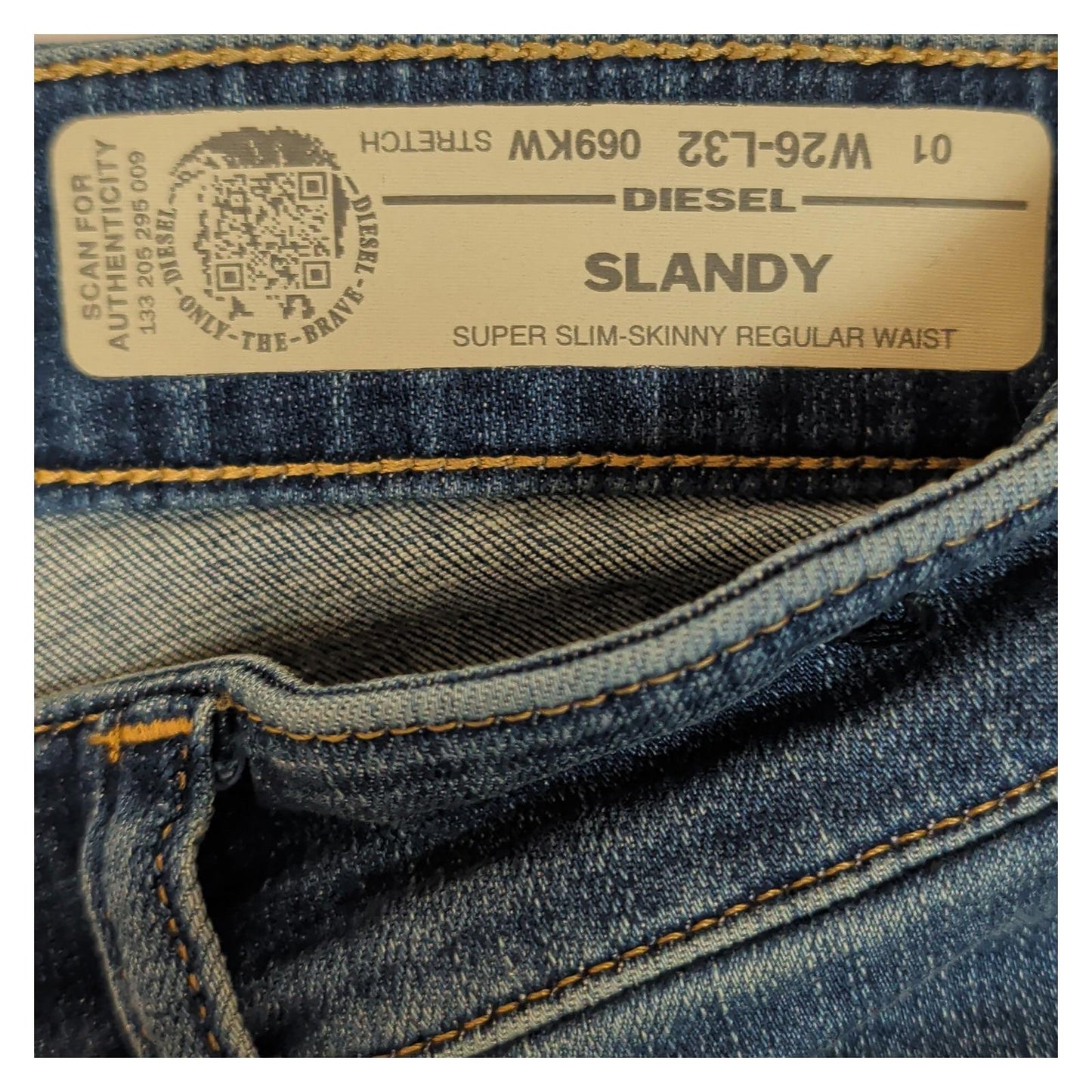 Diesel Slandy Womens Super Slim Skinny Jeans W26 L32 Mid Blue Stretch Denim Pant by DIESEL – | RewearableUK