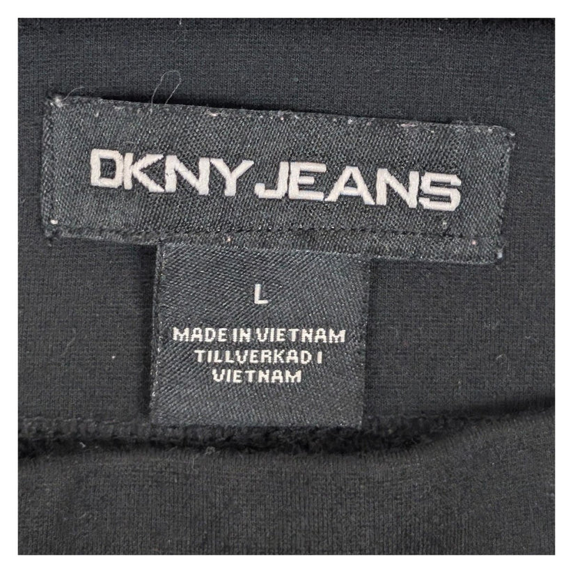 DKNY Jeans Black Ponte Trousers Women's Size L Large Stretch Pull On Zip Detail by DKNY – | RewearableUK