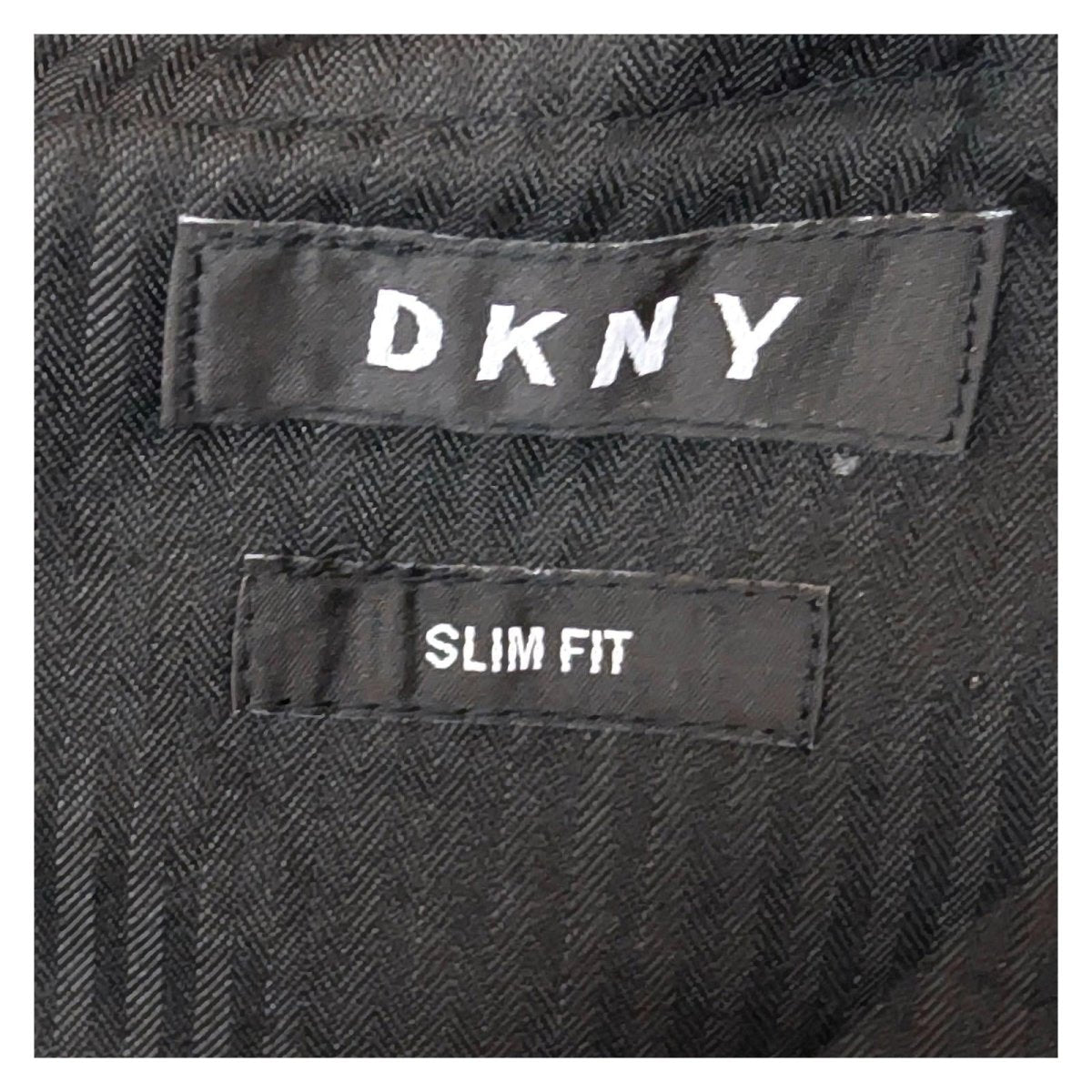 dkny men size 34 long navy blue check wool blend slim fit formal trousers by DKNY – | RewearableUK