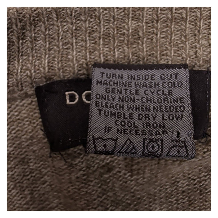 Dockers Men's Argyle Knit Jumper Beige Grey Cream Diamond Crew Neck Size L – product photo 7 | RewearableUK