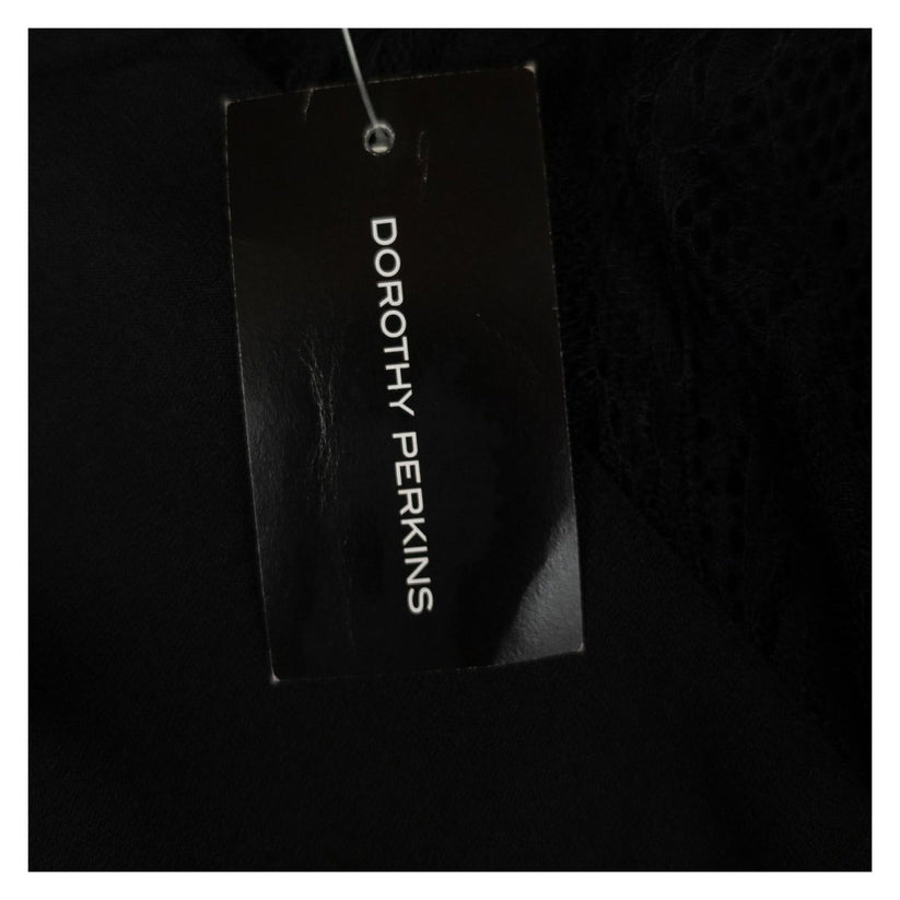 Dorothy Perkins Lace Shoulder Blouse Top UK 14 Black Long Sleeve NWT by Dorothy Perkins – | RewearableUK