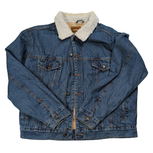 Duty Free Denim Sherpa Trucker Jacket 52 54 Blue Cream Lined – product photo 1 | RewearableUK