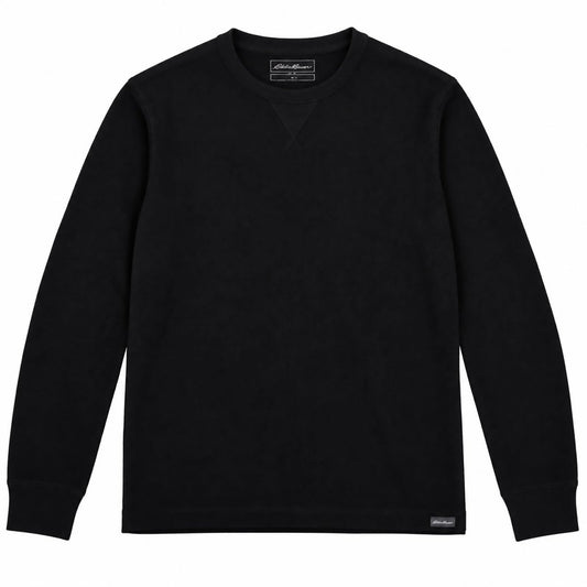 Eddie Bauer Men's Black Waffle Long Sleeve T-Shirt S - product photo 1