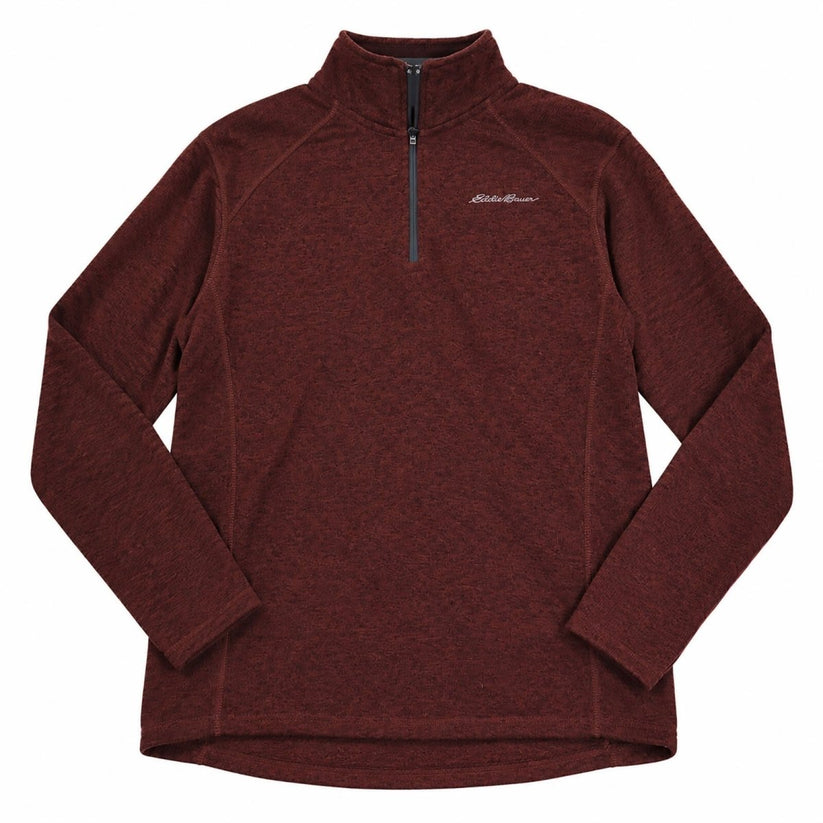 Eddie Bauer Mens Tall Large Burgundy Marl Quarter Zip Fleece Pullover – product photo 1 | RewearableUK