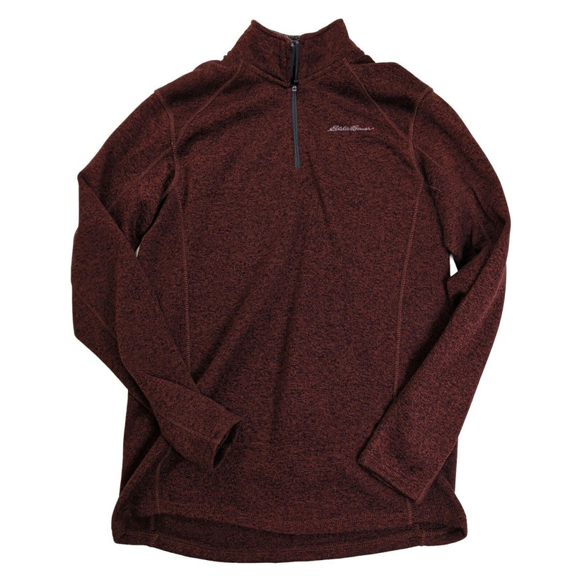 Eddie Bauer Mens Tall Large Burgundy Marl Quarter Zip Fleece Pullover – product photo 6 | RewearableUK