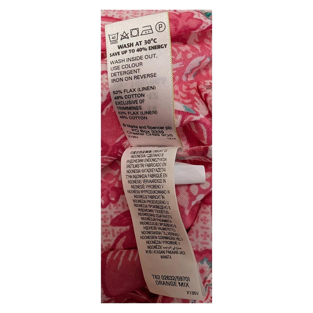 er Una Linen Blend Top Size UK 14 Pink Floral Embroidered 3/4 Sleeve Blouse by Per Una – | RewearableUK