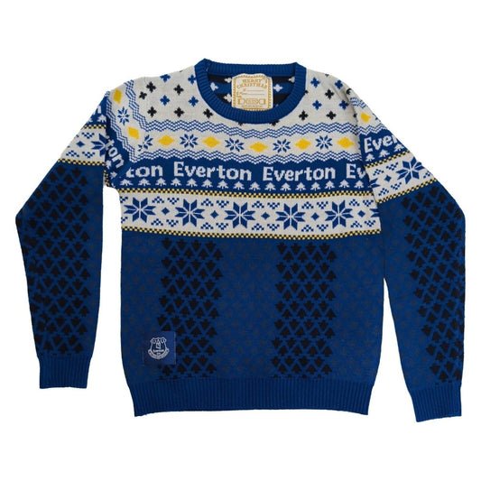 Everton FC Boys Christmas Jumper Age 12-13 Blue Fair Isle Football Knit – Christmas Jumper product photo 1 | RewearableUK