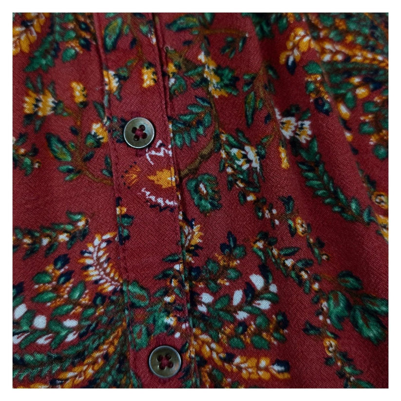 FatFace Top UK 12 Red Floral Print 100% Viscose Sleeveless Tunic Blouse by Fat Face – | RewearableUK