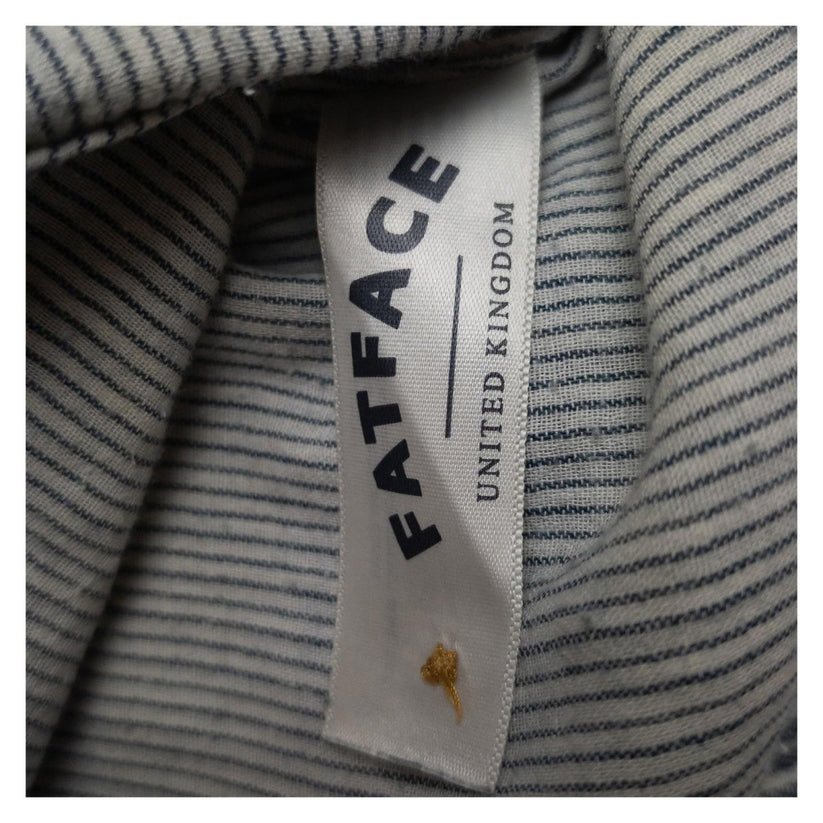 FatFace Tunic Top UK 8 Blue White Stripe 100% Cotton Pockets Tie Belt by Fat Face – | RewearableUK
