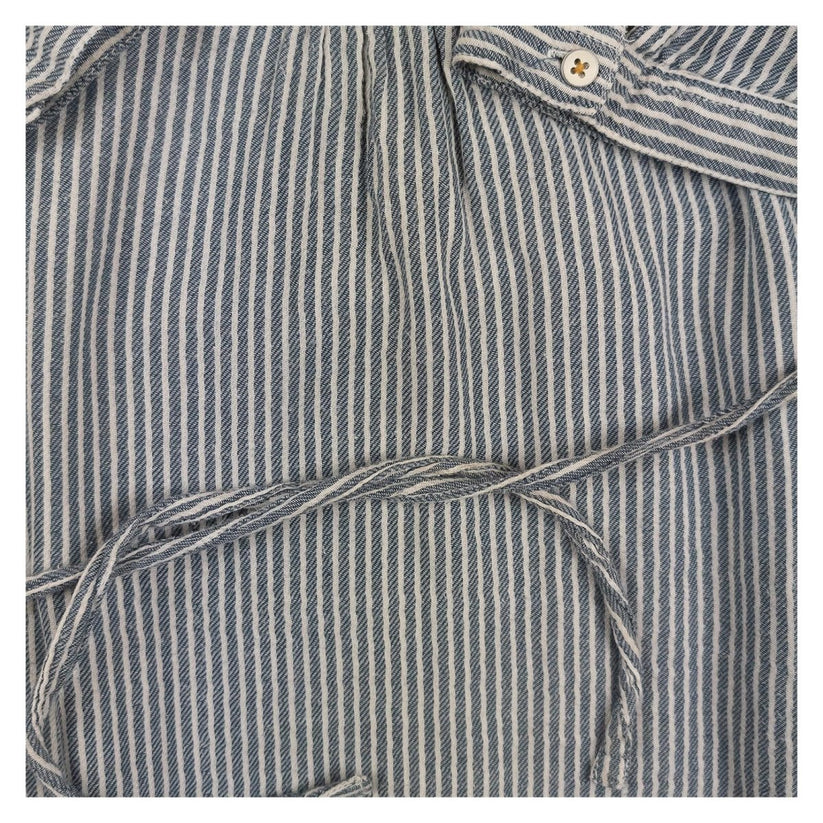FatFace Tunic Top UK 8 Blue White Stripe 100% Cotton Pockets Tie Belt by Fat Face – | RewearableUK