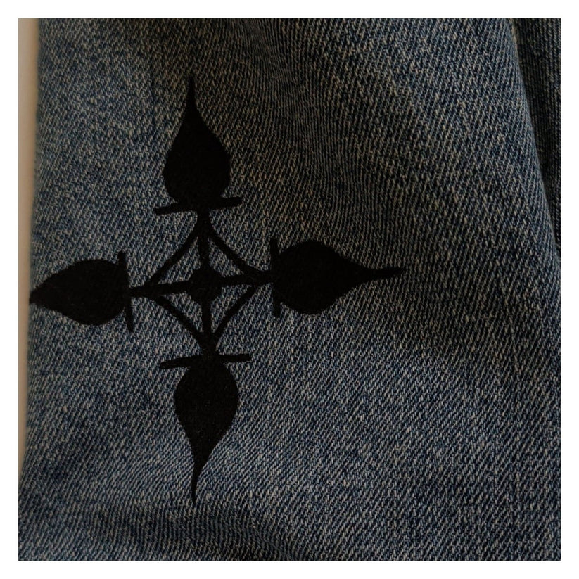 Flatbush Denim Sherpa Trucker Jacket L Blue Graphic Sleeves – product photo 4 | RewearableUK