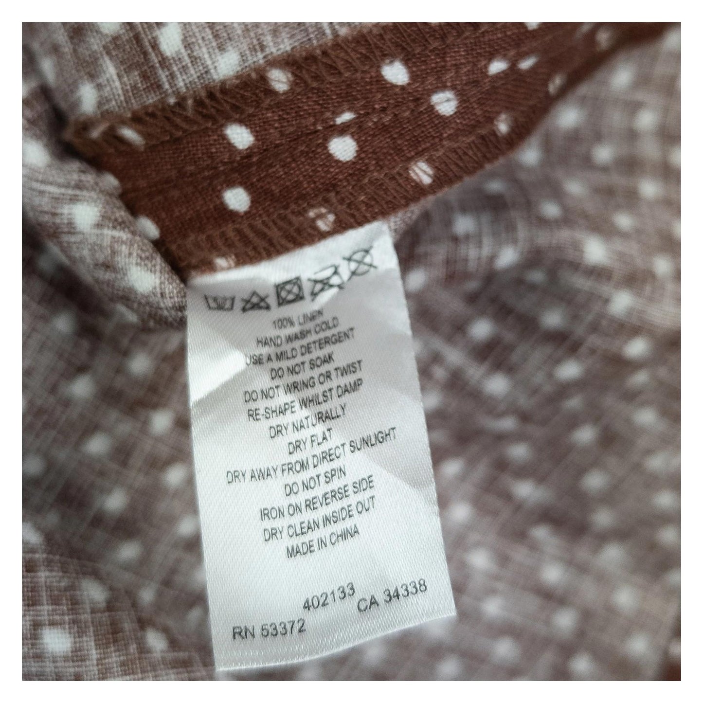 French Connection Brown Polka Dot 100% Linen Cami Top Size UK 10 Summer Vest by French Connection – | RewearableUK