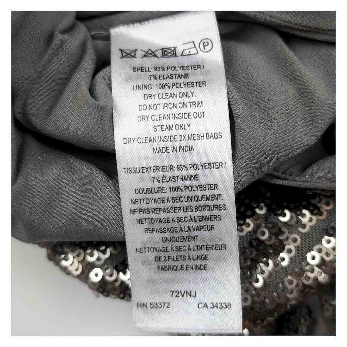 French Connection Sequin Mock Neck Top Gunmetal Grey | Women's UK 8 (XS) by French Connection – top | RewearableUK