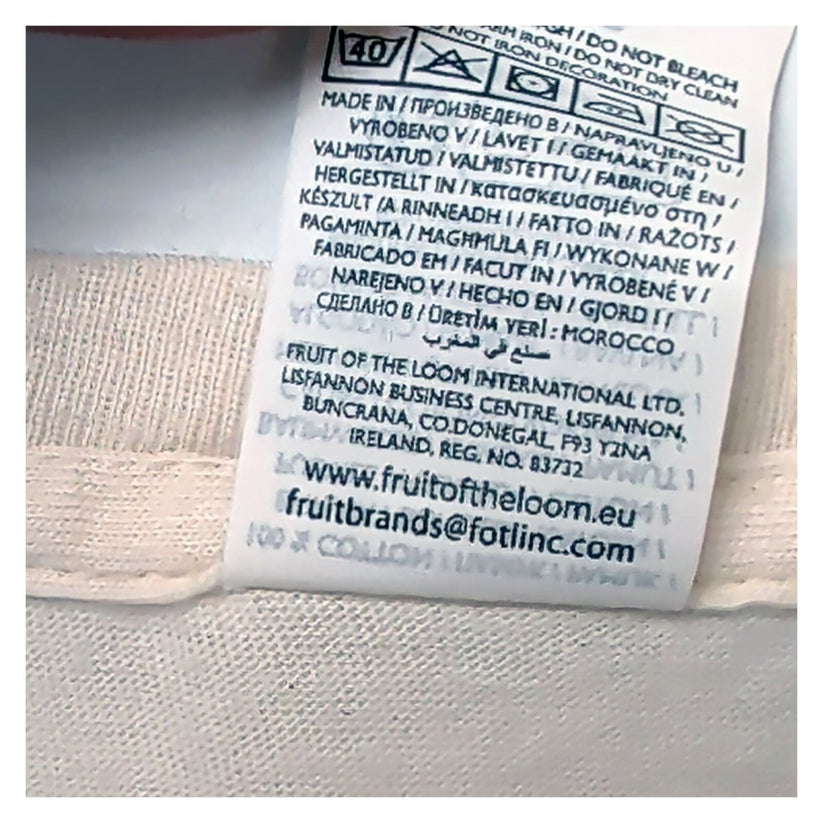 Fruit of the Loom Unisex T-Shirt L Cream Raye Tour Graphic – product photo 6 | RewearableUK