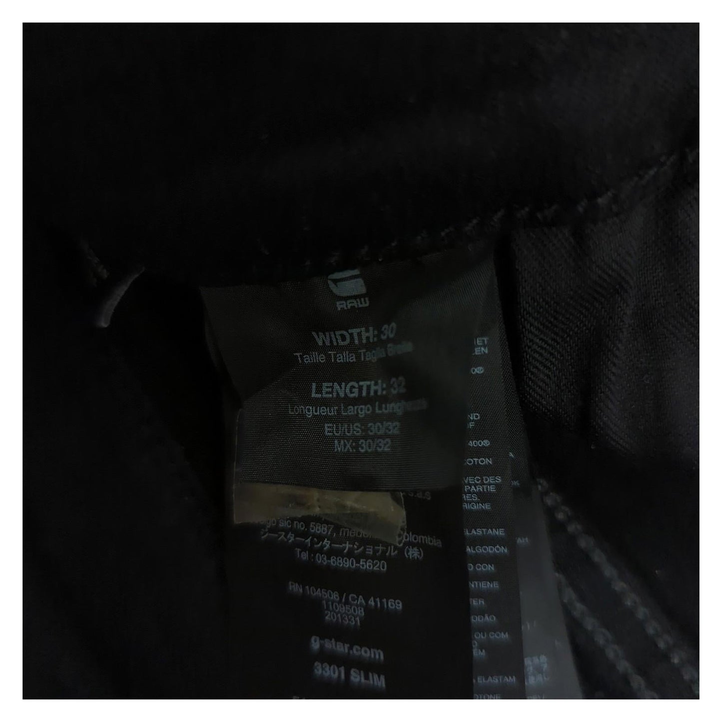 G - Star G - Star RAW 3301 Jeans Mens W30 L32 Slim Fit Black Denim Trousers Used JEANS RewearableUK