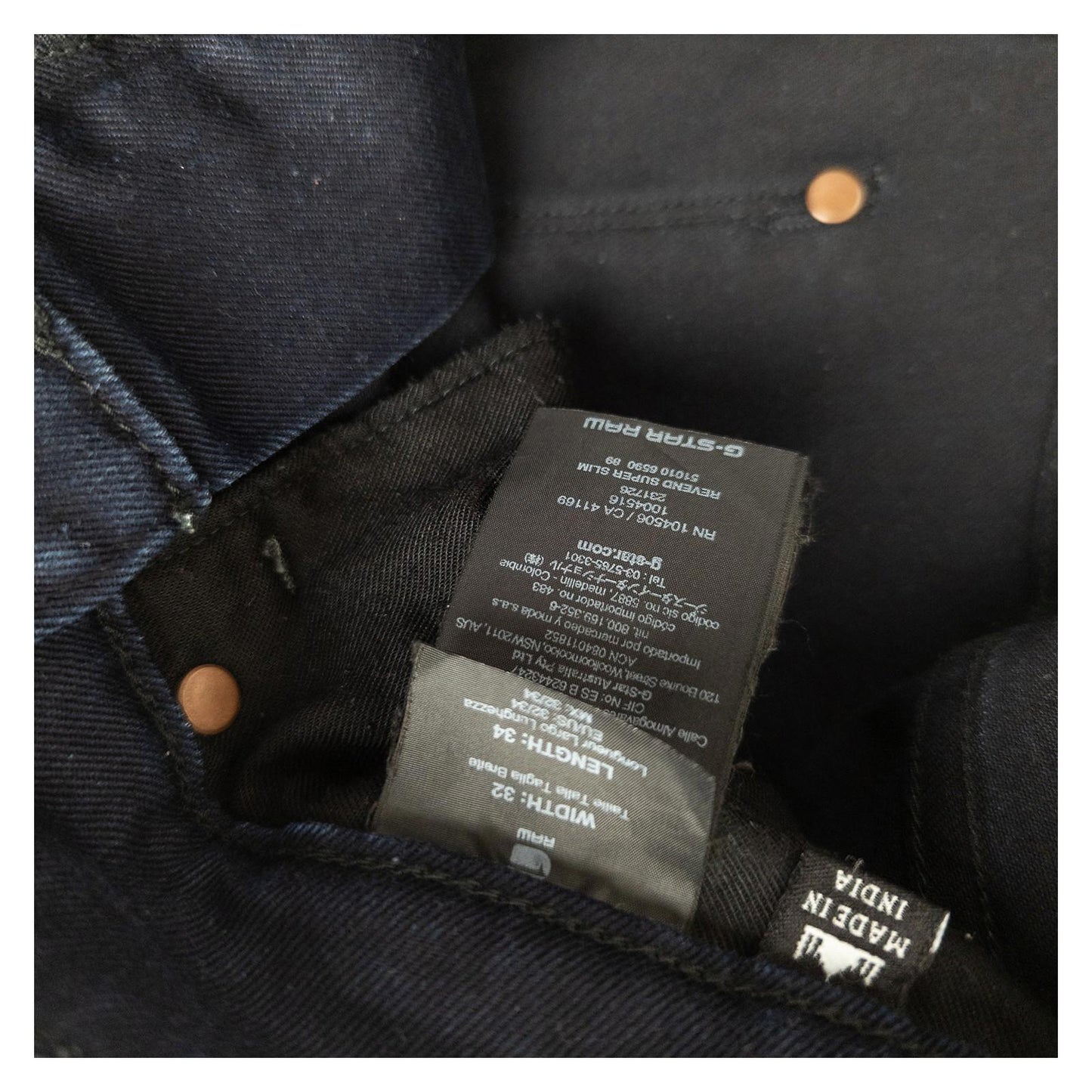 G - Star G - Star Raw Revend Jeans W32 L34 Super Slim Fit Blue Stretch Denim Contemporary JEANS RewearableUK