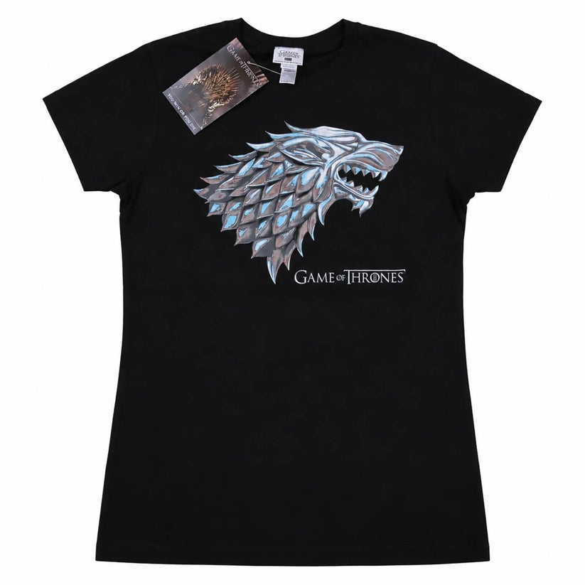 Game of Thrones House Stark Direwolf Women's Black T-Shirt Size L HBO Official – product photo 2 | RewearableUK