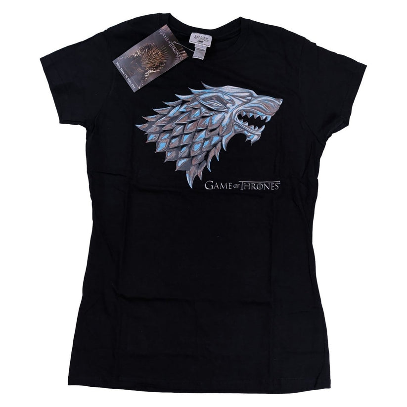 Game of Thrones House Stark Direwolf Women's Black T-Shirt Size L HBO Official – product photo 5 | RewearableUK