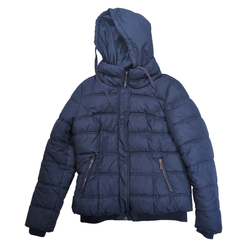 George Women's Navy Blue Hooded Puffer Jacket UK 16 Quilted Winter Coat – product photo 2 | RewearableUK