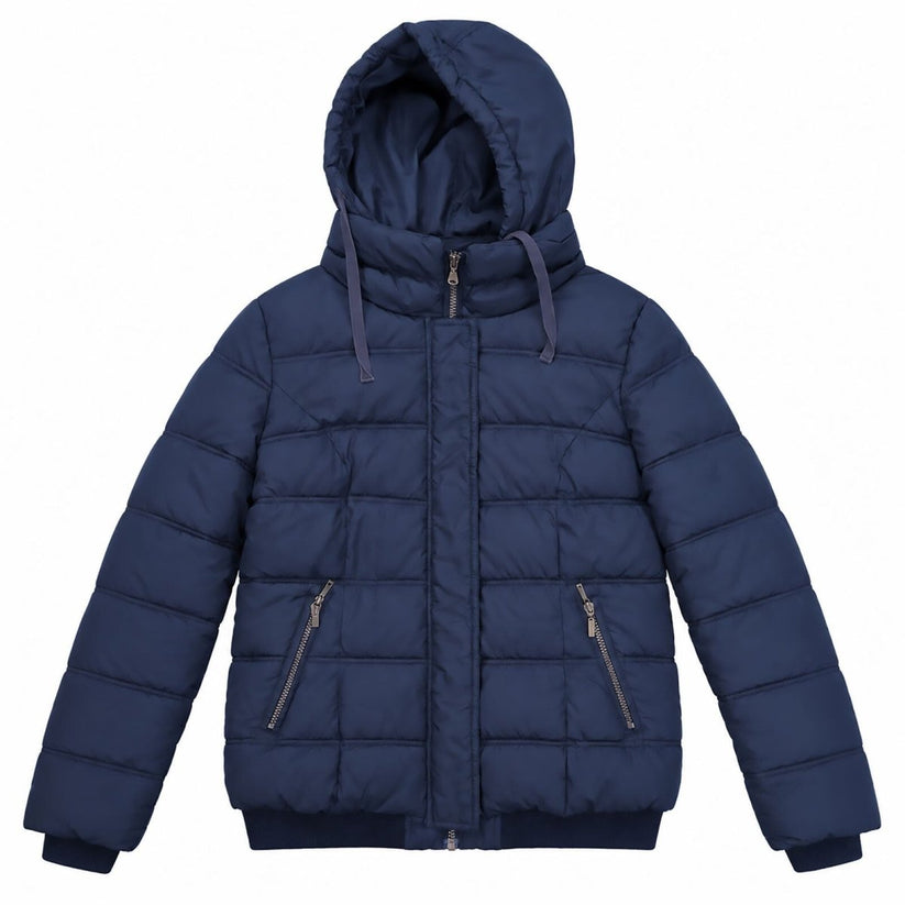 George Women's Navy Blue Hooded Puffer Jacket UK 16 Quilted Winter Coat – product photo 1 | RewearableUK