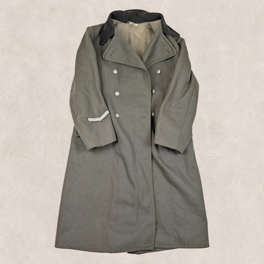 German Military Wool Greatcoat Grey Green Double Breasted Officer Coat 48 by RewearableUK – | RewearableUK