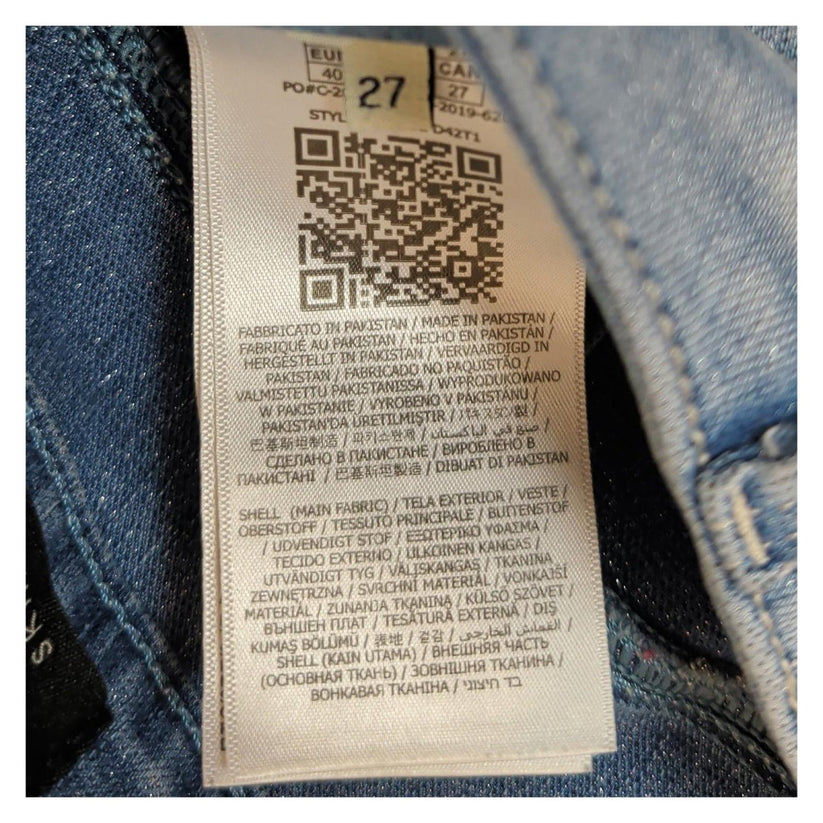 Guess Curve X Skinny Mid Jeans Womens W27 Light Blue Distressed Stretch Denim by Tommy Hilfiger – | RewearableUK