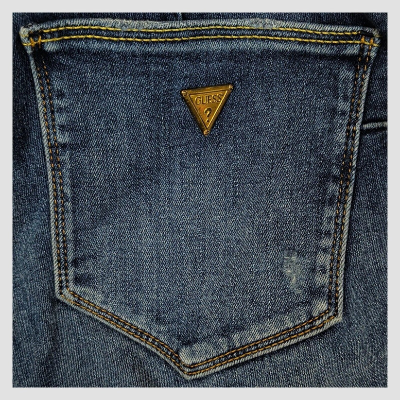 guess curve x womens blue denim distressed skinny fit jeans size w29 casual by GUESS – JEANS | RewearableUK