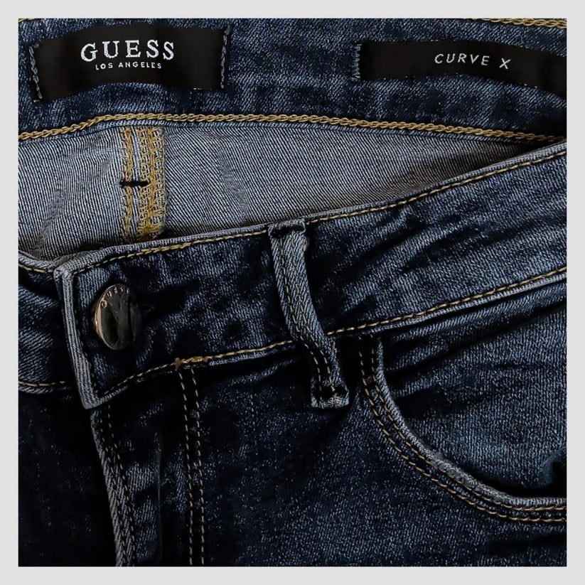 guess curve x womens blue denim distressed skinny fit jeans size w29 casual by GUESS – JEANS | RewearableUK