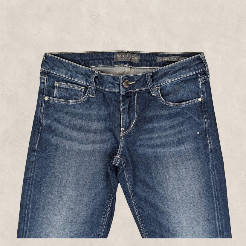guess los angeles skinny ultra low womens denim jeans dark blue wash size 27 pan by GUESS – | RewearableUK