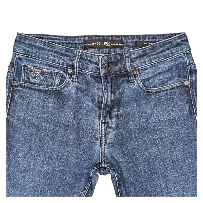 Guess Men's Slim Straight Jeans W29 Blue Stretch Denim Authentic Logo by GUESS – | RewearableUK