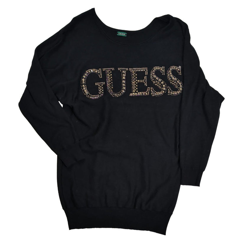 Guess Women Jumper S Black Studded Logo 82% Viscose 16% Polyamide 2% Elastane – product photo 7 | RewearableUK