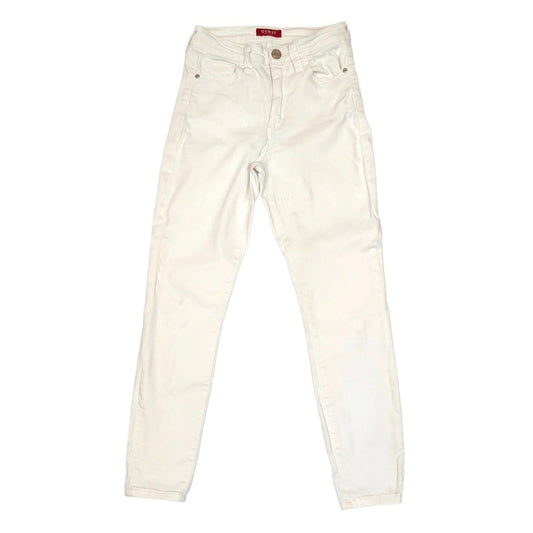 guess women size uk 28 white stretch denim skinny fit mid rise jeans trousers by GUESS – | RewearableUK