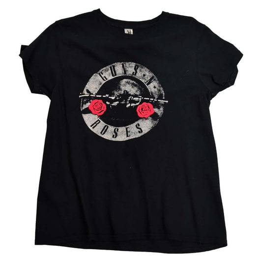 Guns N' Roses Bullet Logo T-Shirt Women's M Black Roly Distressed Rock Tee – product photo 1 | RewearableUK