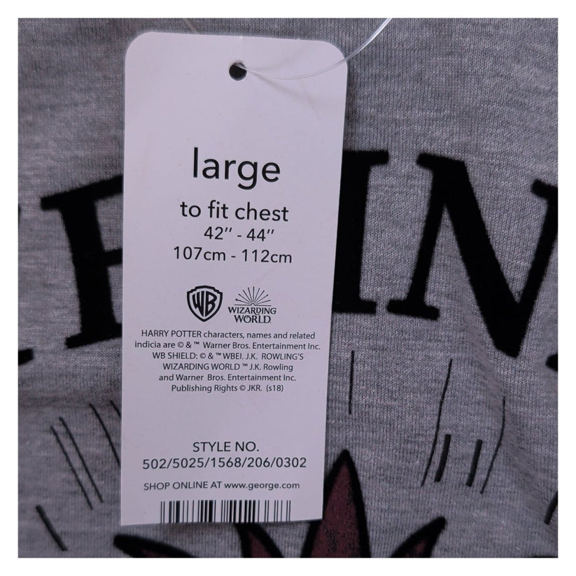 Harry Potter Gryffindor Bravery Men's Raglan T-Shirt L Grey Burgundy Lion – product photo 6 | RewearableUK