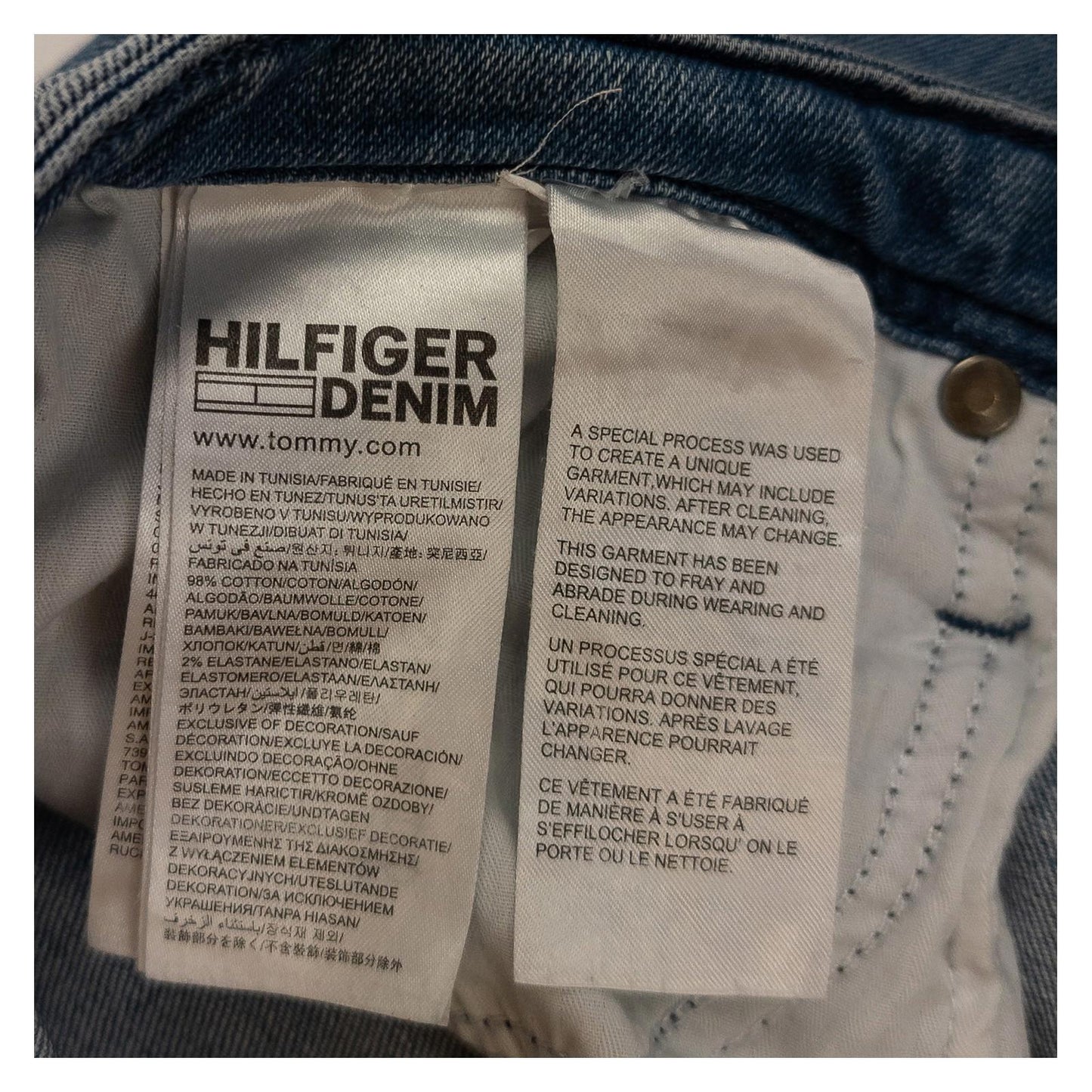 Hilfiger Denim Milan Jeans W30 L32 Light Blue Straight Fit Distressed Ripped by Hilfiger Denim – | RewearableUK